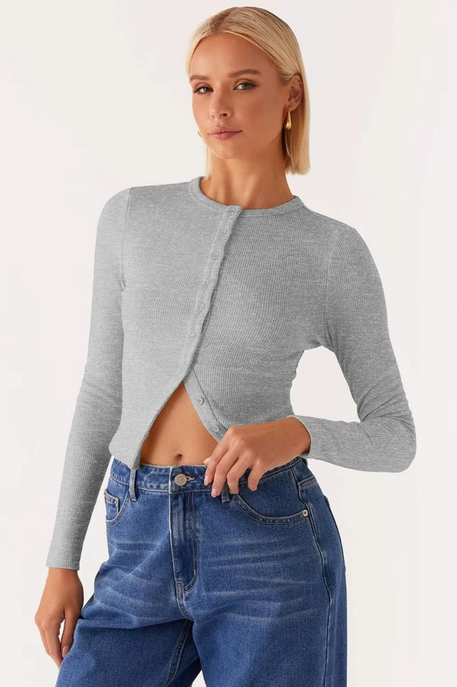 Minimalist Button Cardigan S / Grey Main image