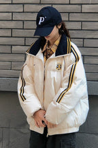 Vintage Quilted Puffer Jacket S / White