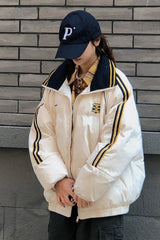 Vintage Quilted Puffer Jacket S / White