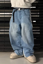 Vintage Washed Patchwork Wide Leg Trendy Jeans