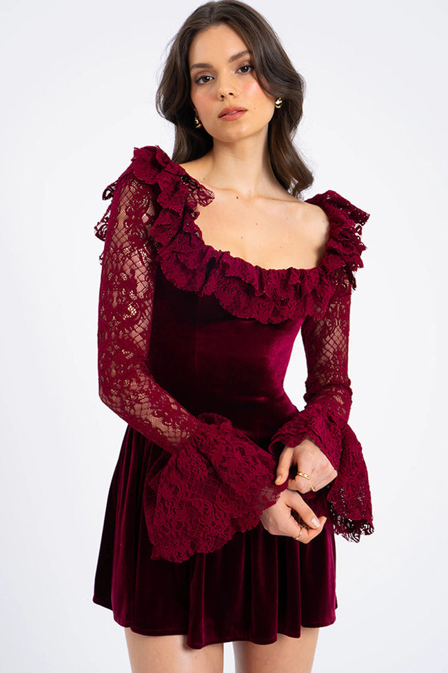 Velvet Bell Sleeve Bodycon Dress Main image
