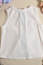 Double Bow Open Back Pleated Tank Top