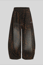 Leopard Print Wide Leg Sweatpants