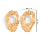 Liquid Irregular Ruched Flower Earrings