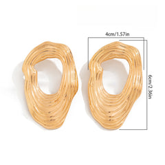 Liquid Irregular Ruched Flower Earrings