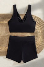 Black Boyshort Two Piece Swim Set