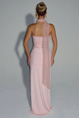 Ribbon Strapless Corset Maxi Evening Prom Dress