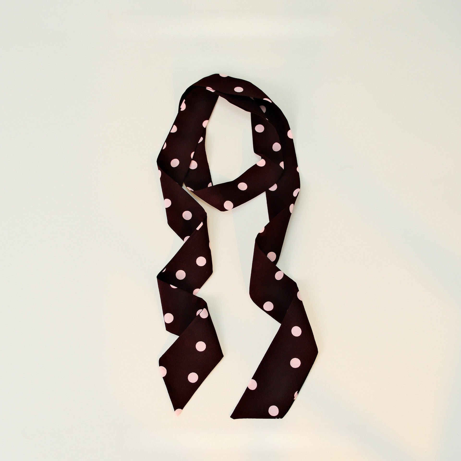 Polka Dot Elegant Long Skinny Neck Ribbon Scarf Secondary image