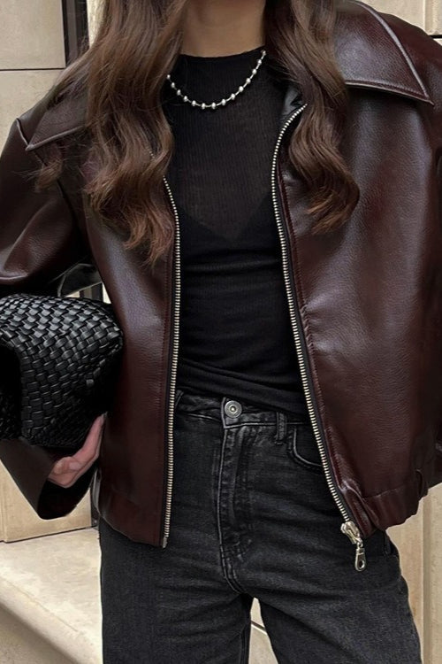 Fashion PU Leather Biker Jacket