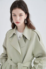 Green Midi Trench Overcoat