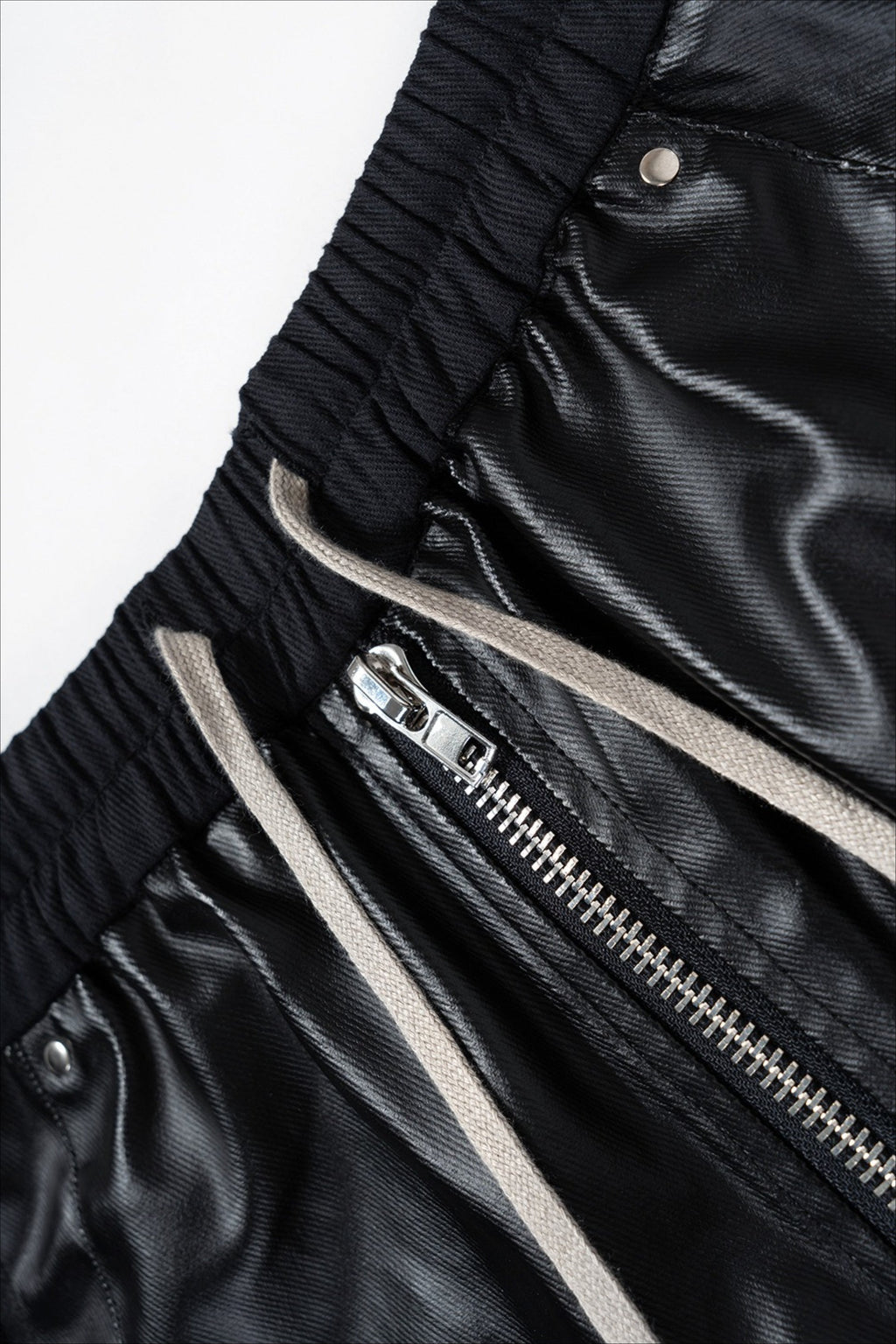 Coated Layered Pocket Flared Cargo Pants