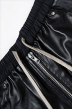Coated Layered Pocket Flared Cargo Pants