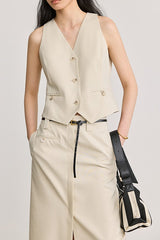 Classic V Neck Sleeveless Waistcoat Tank Top