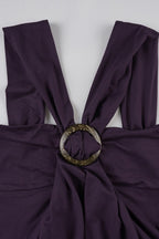 Ring Detail Ruched Halter Top