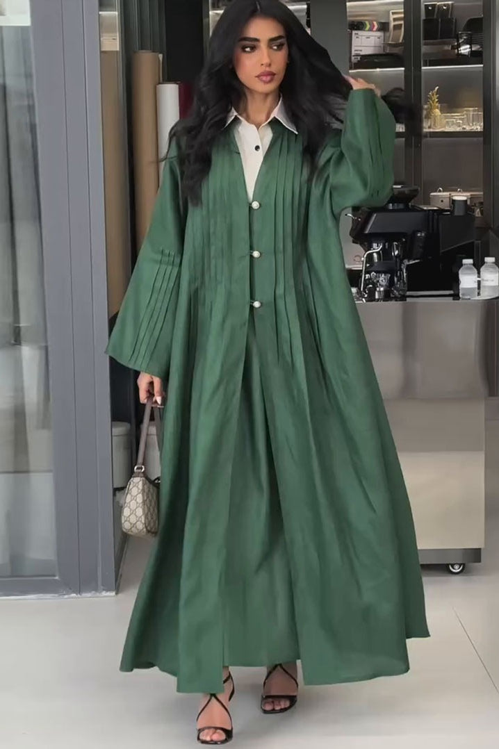 Pleated Relaxed Fit Open Detail Overcoat Main image