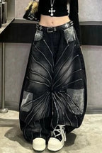 Camo Panel Baggy Wide Leg Jeans