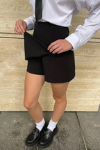 High Waist Asymmetric Slim Fit Casual Skort