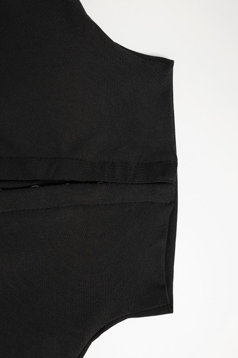 High Neck Cutout Slit Formal Dress
