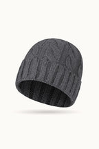 Solid Color Ribbed Ponytail Beanie Hat