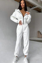 Cropped Zip Hoodie Wide Leg Pants Set