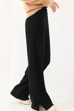 Wool Soft Straight Split Knit Pants