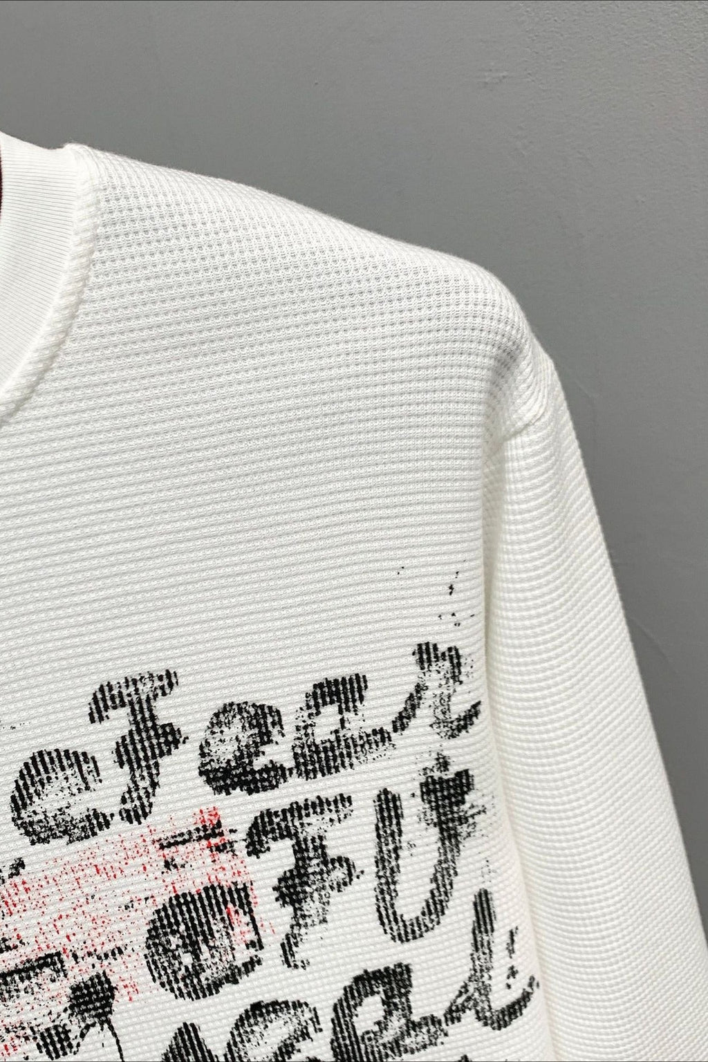 Graffiti Cross Graphic Waffle Long Sleeve Tee