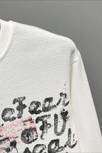 Graffiti Cross Graphic Waffle Long Sleeve Tee