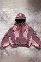 Star Embroidered Contrast Panel Hoodie