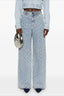 Rhinestone High Waist Denim Wide Leg Jeans