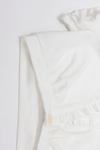 Ruffle Deep V Twist Front Crop Top