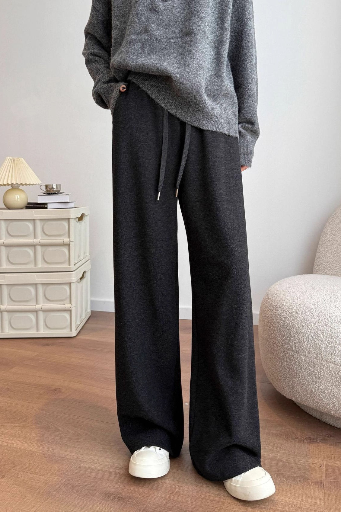 Fleece Lined Wool Blend Knit Pants Secondary image