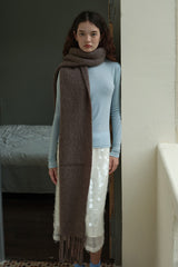 Glacier Blue Solid Wool Blend Scarf