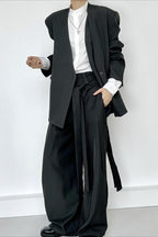 Ruched Ribbon Minimalist Chic Pants