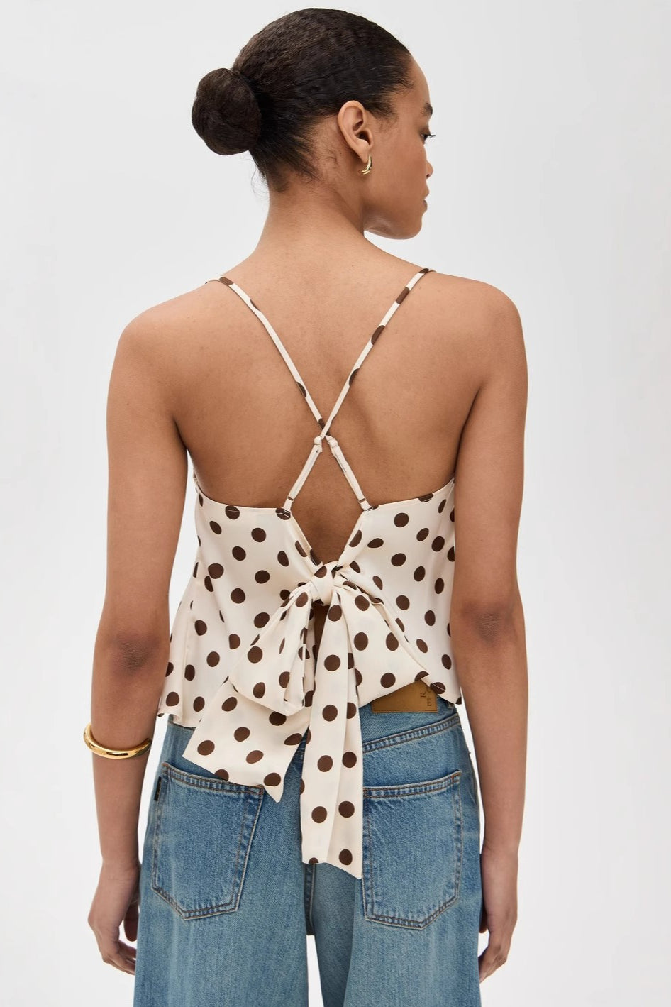 Polka Dot Ruffle Strap Cami Top Secondary image
