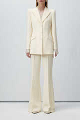 Beige Lace Waist Blazer