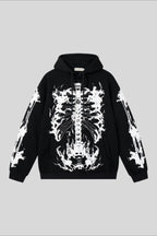Skeleton Graphic Washed Pullover Hoodie