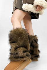 Raccoon Faux Fur Mid Calf Boot Cuffs
