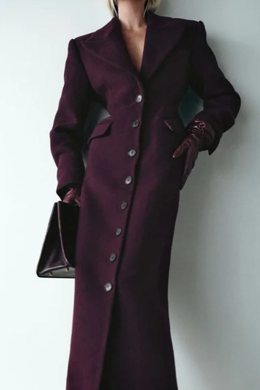 Notched Collar Single Breasted Slim Overcoat Main image