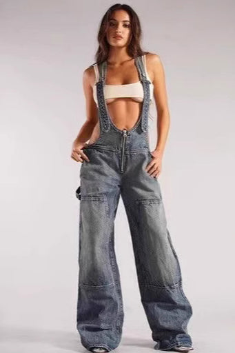 Low Rise Wide Leg Overall Jeans Main image