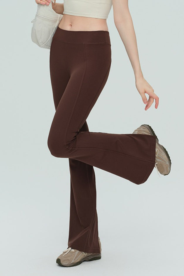 High-Waisted Breathable Flared Workout Slit Leggings Main image