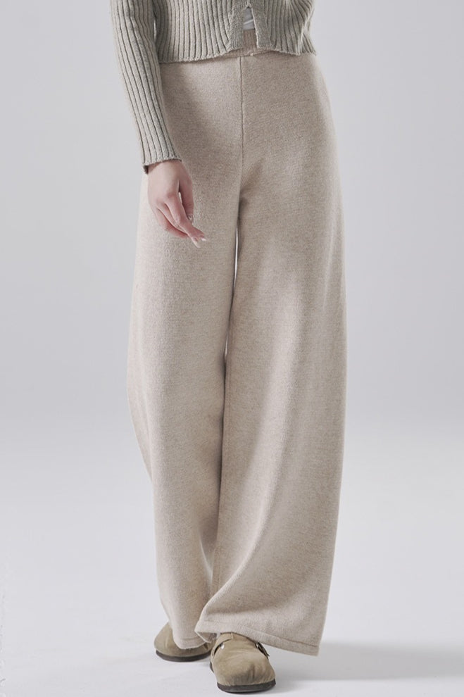 Solid Wool Straight Leg Knit Pants Secondary image