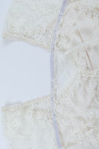 Sheer Lace Backless Flounce Hem Blouse
