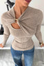 Sexy Cinched Waist Asymmetrical Cutout Sweater