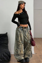 Off Shoulder Asymmetrical Neck Long Sleeve Tee