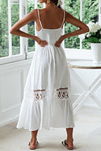 Lace Trim Sheer Flowy Boho Dress