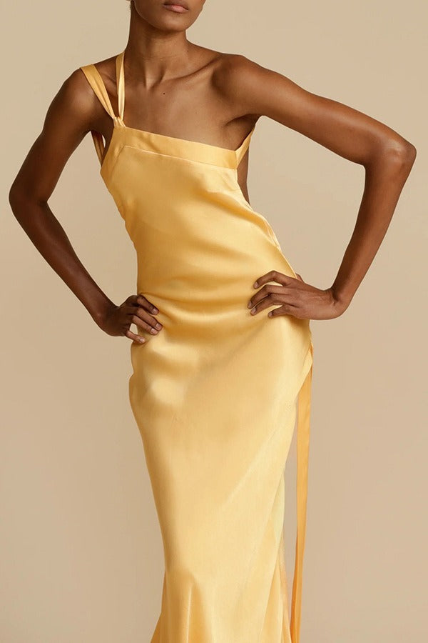 Satin One Shoulder Bodycon Formal Dress