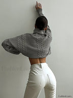 Cable Knit Turtleneck Oversized Sweater Sweaters
