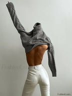 Cable Knit Turtleneck Oversized Sweater Sweaters
