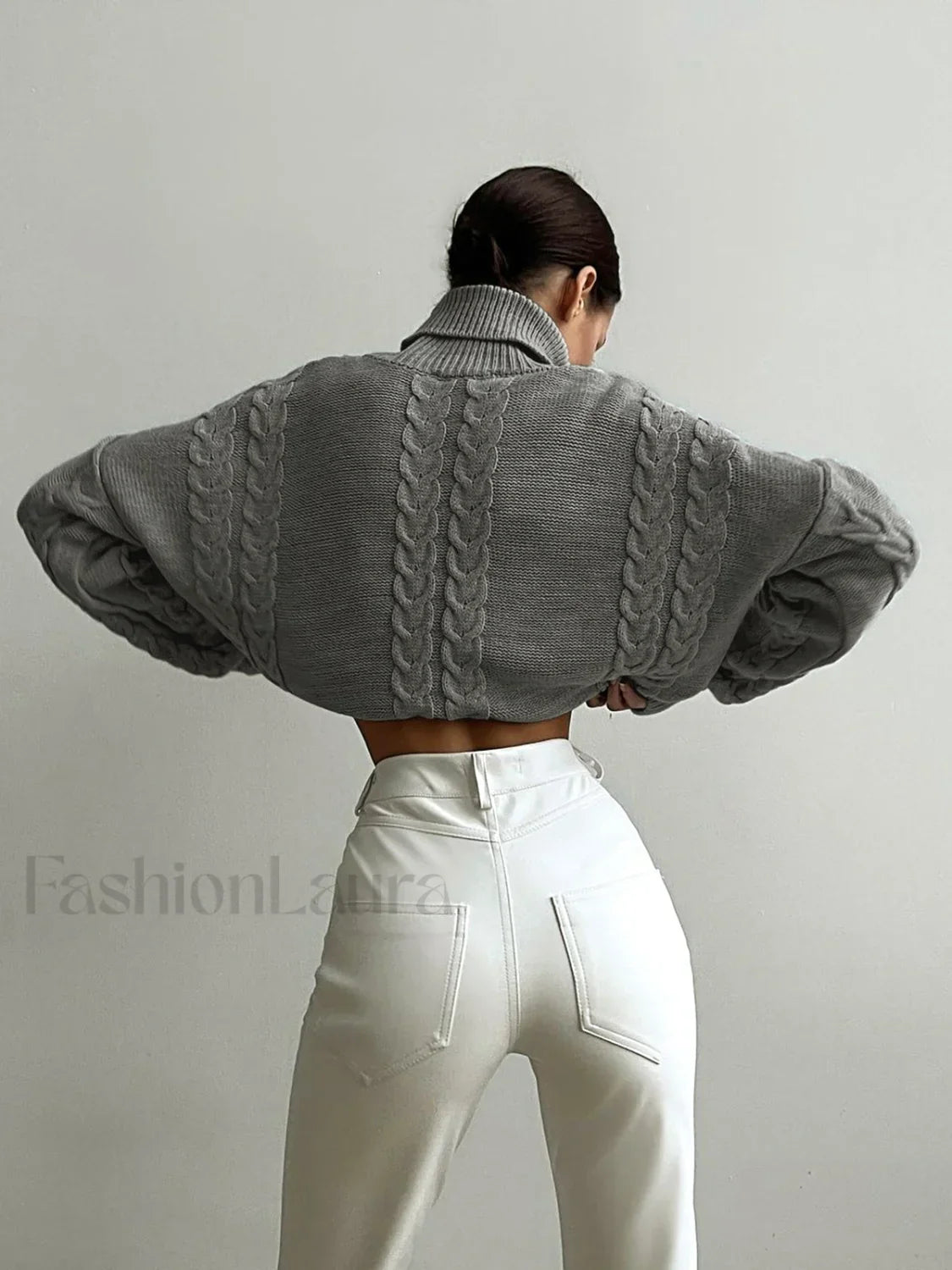 Cable Knit Turtleneck Oversized Sweater Secondary image