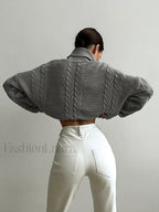 Cable Knit Turtleneck Oversized Sweater Sweaters